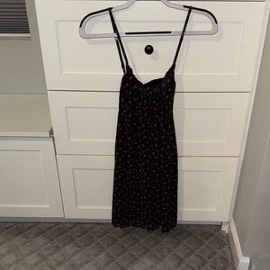 Hollister Black Mini Dress with Pink Floral Pattern